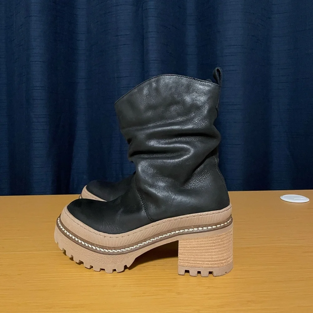 FREE PEOPLE NEW Mel Slouch Boots in Black